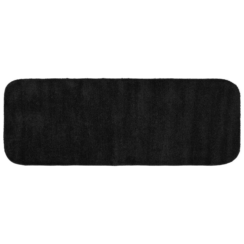 Tapis de bain antidérapant en nylon doux Mccluney, L 22 po x L 60 po, Noir