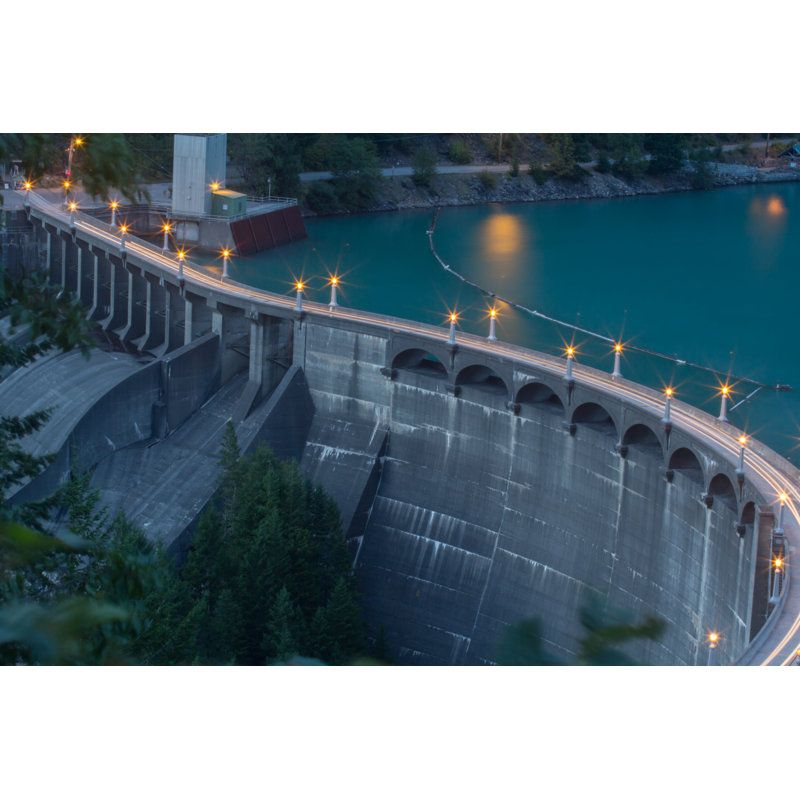 Lessa Cars Across the Dam 1 Piece Wrapped Canvas Wall Art, 51cm H x 76cm W x 3.8cm D