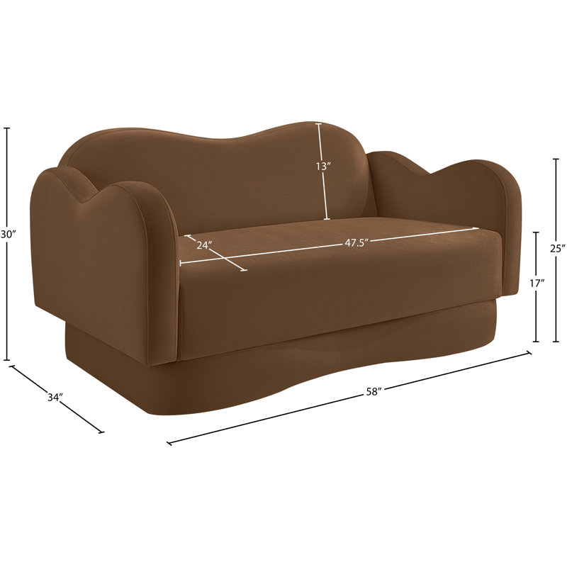 Causeuse Redwan, Velours selle