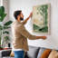 Bamboo and Distant Mountains Japandi - Wrapped Canvas-284451537-284451538