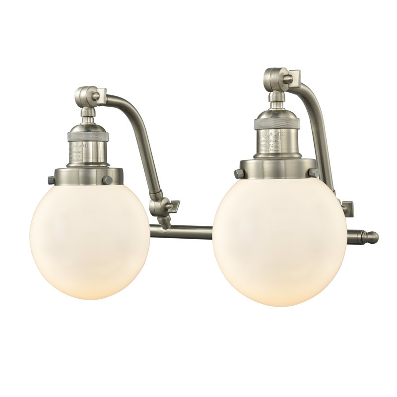 Boîtier blanc mat, Ampoule DEL 6 watts Vinage, Nickel satiné brossé