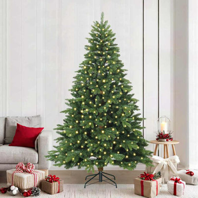 Artificial Christmas Tree with 300 LEDs Green PE and PVC