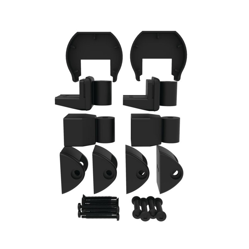 Matte Black Aluminum Rail Angle Bracket Kit