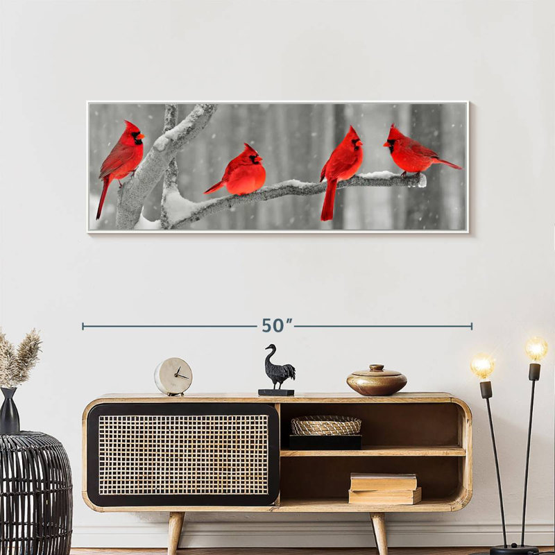 Cardinal, 49 po x 17 po, Cadre flottant blanc