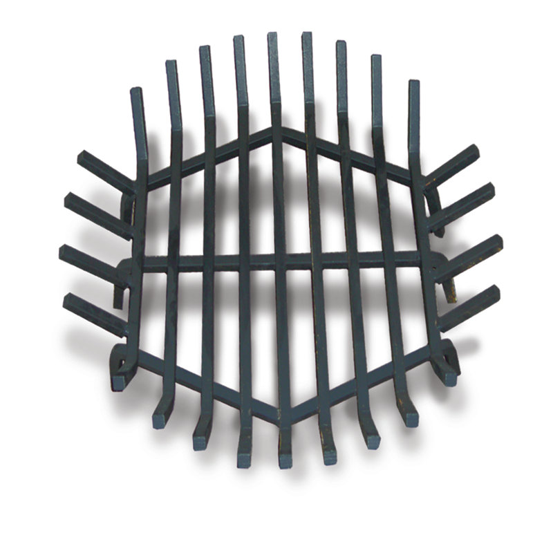 24" Round Black Carbon Steel Fire Pit Log Grate