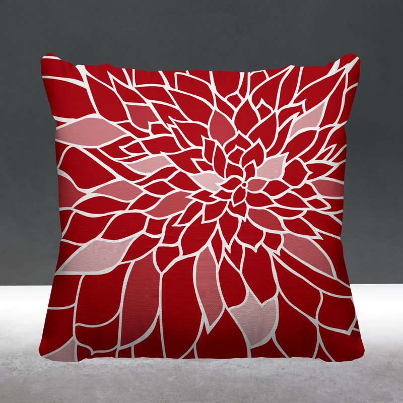 Raina Outdoor Reversible Throw Pillow, Red, 17W" x 17H"