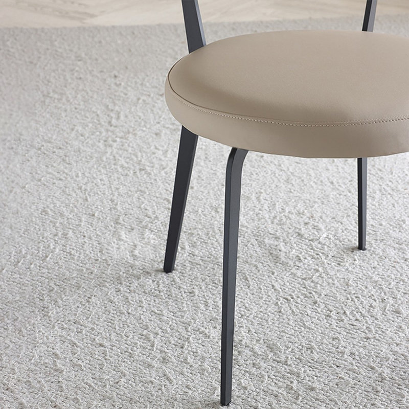 Chaise d'appoint à dossier solide (ensemble de 2), Beige, Noir