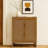 Modern Boho Accent Storage Cabinet with 2 Rattan Inlay Doors, Adjustable Shelves & Solid Wood Frame-118226004