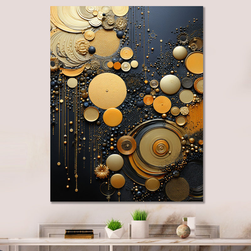 Impression sur toile «Gold», H 32 po x l 24 po x P 1 po, Toile tendue