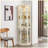 Modern Lighted Glass Display Cabinet with Adjustable Shelves-813185952
