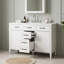 Meuble-lavabo autoportant avec comptoir intégré en composite, tablettes réglables et charnières à fermeture en douceur-470694810