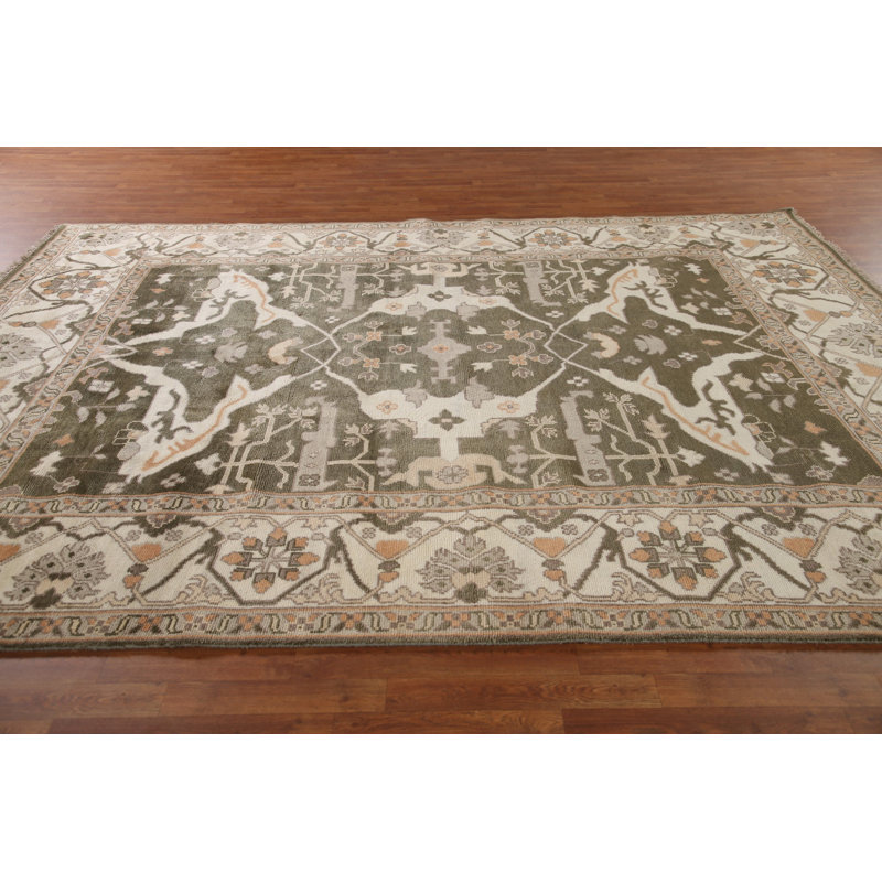Tapis vert All-Over Oushak 9x12