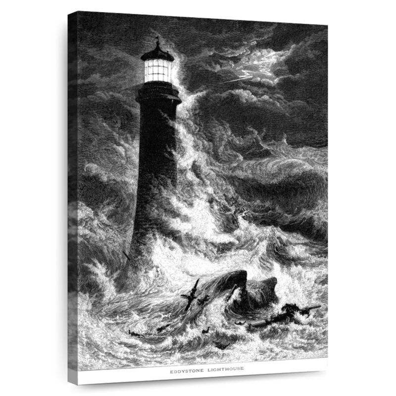 Phare d'Aletra dans la tempête, H 30 po x l 20 po