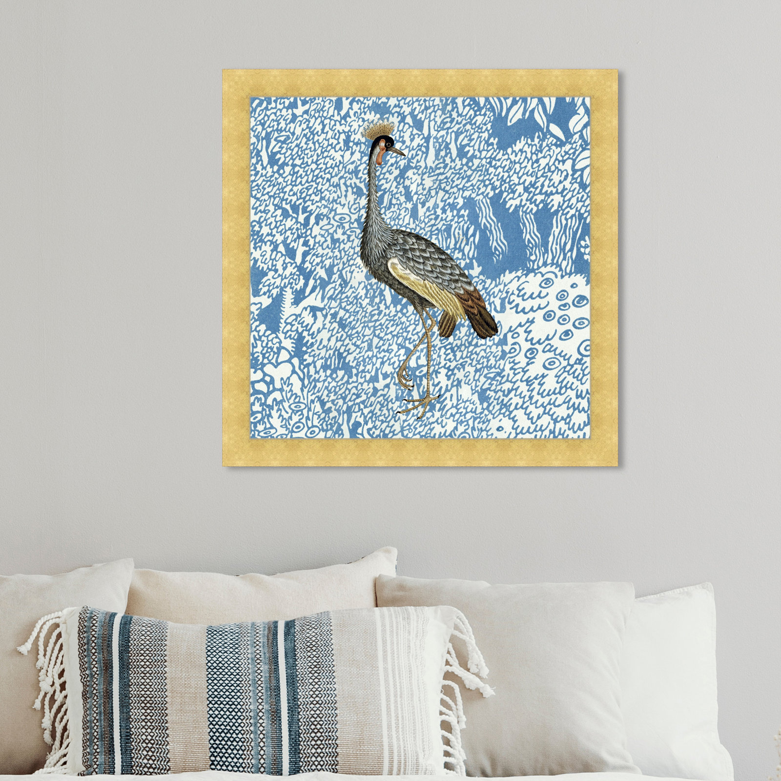 Bird Pose 2 by Oliver Gal, Gold, 14" H x 14" W x 0.5" D