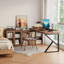 Bureau en fer massif en forme de L brun noyer + noir-1311164434