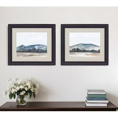 HomeRoots " Set Of Two Farmhouse View Brown Framed Print Wall Art " 2 - Pieces