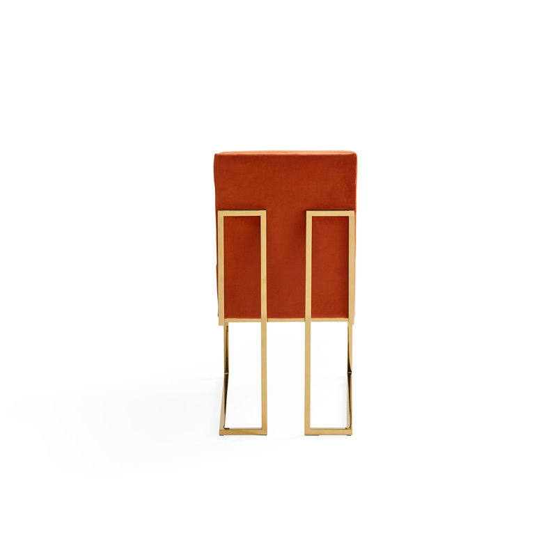 Goldfinger Upholstered Dining Chair, Orange Velvet