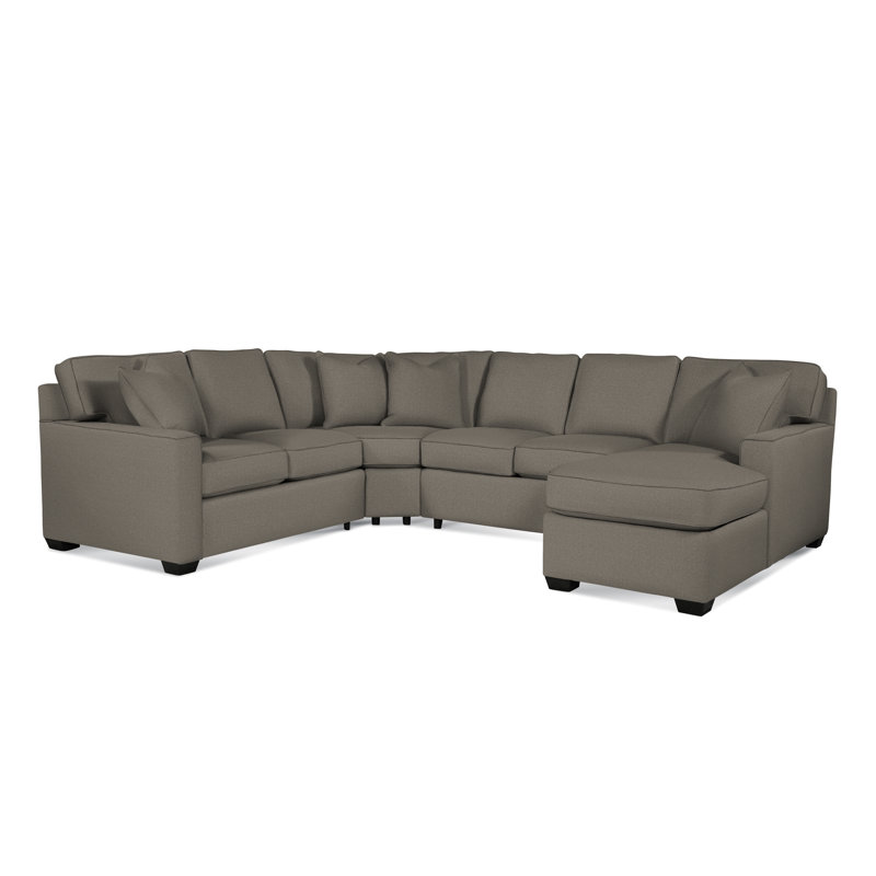 Frye Upholstered U-Sectional, Black, Gray Sugar Performance; 0863-84, Left Hand Facing