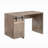 Home Office Desk w/ Distressed Wood Grain, Faux Barn Door Cabinet, Shelves, & Metal Hinges-1752274494-1755260739