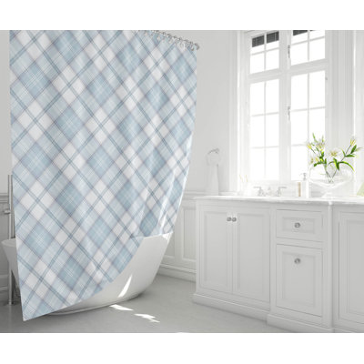 Diamond Plaid Ultra-Thin Lightweight Shower Curtain