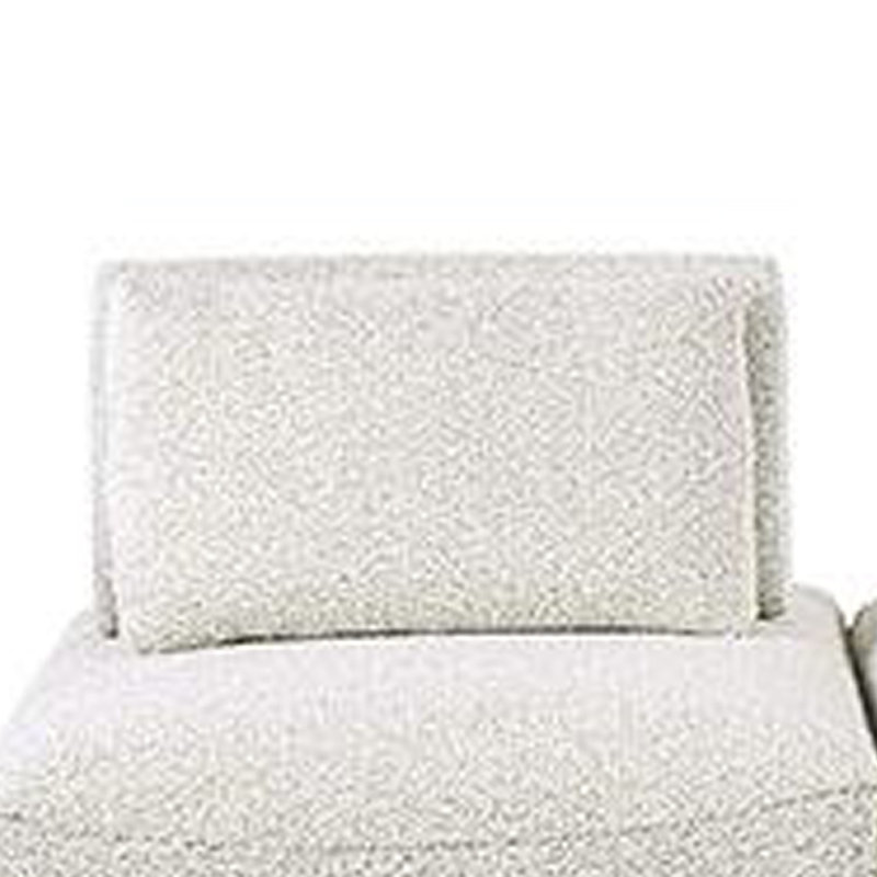 Stavan Modular Curved 3 Seater Sofa, Adjustable Seat Depth, Light Grey Boucle