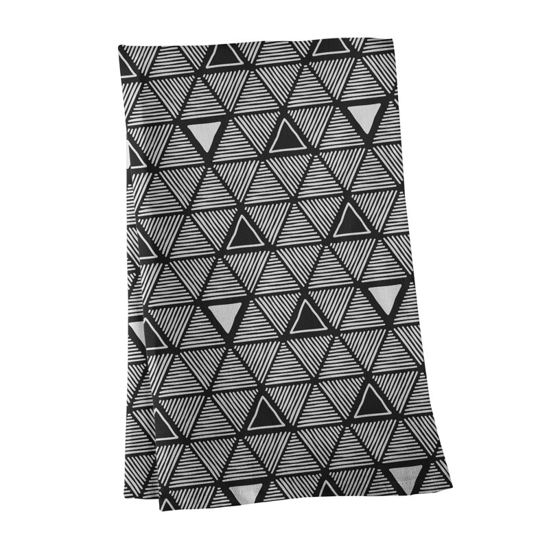 Jordao Tea Towel Kitchen Towel, Black/White, Poly Twill