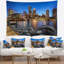 «Cityscape Boston Skyline at Dusk Tapisserie»-28503353