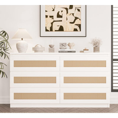 6 Drawer Dresser, Rattan Chest Of Dressers