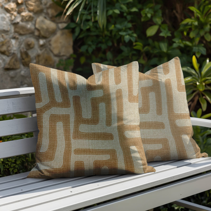 Coussin intérieur / extérieur Tiwa, Beige, 20 x 20