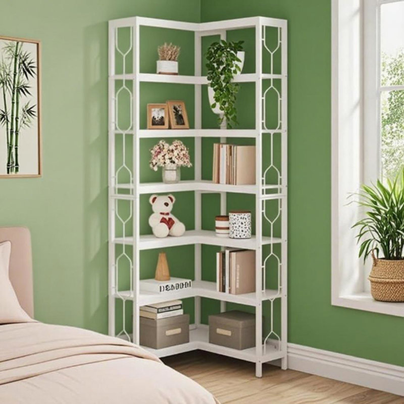 L Shape Bookcase, White