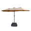 Parasol de marché pour terrasse simple rectangulaire double 15 x 9 pi avec lumière et base-1151814362