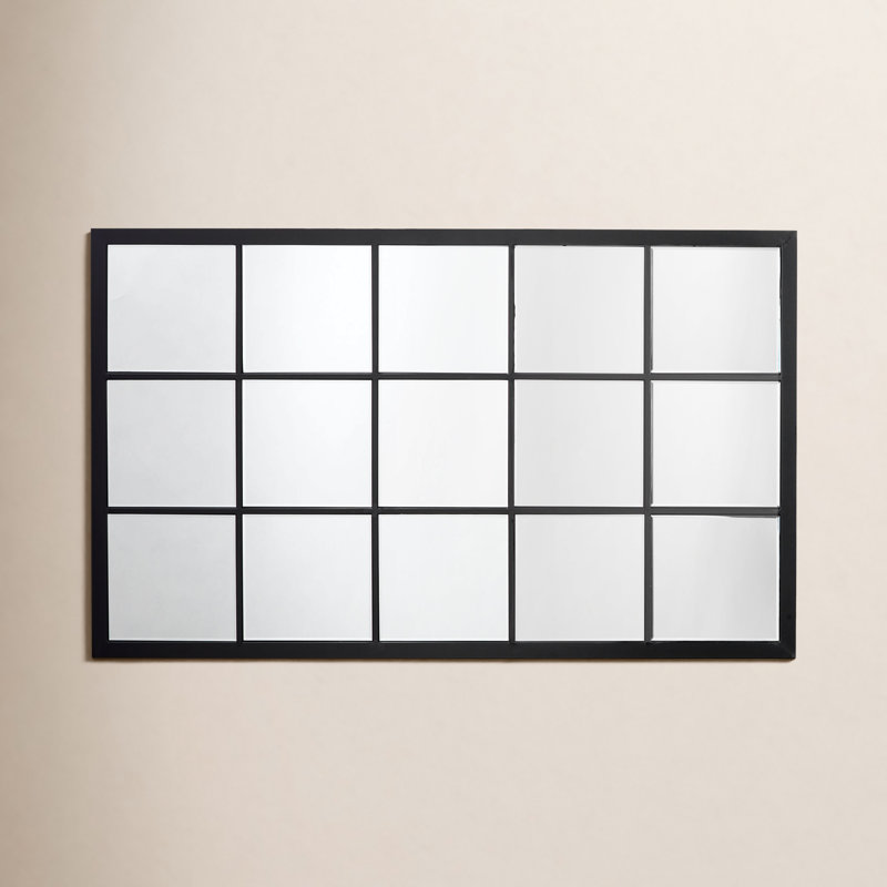 Suffolk Metal Flat Wall Mirror, Black