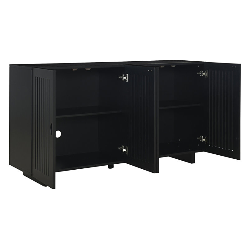 Hefter Modern Style Sideboard with Superior Storage Space, Hollow Door Design and 2 Adjustable Shelves,buffet cabinet,sideboard