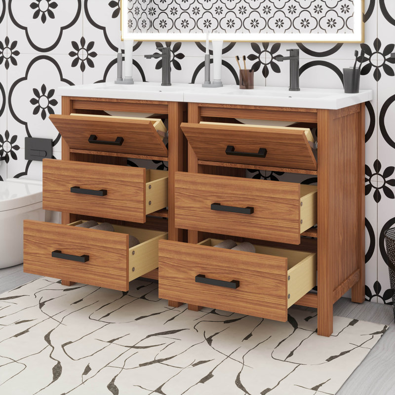Ensemble de meuble-lavabo 48 po avec lavabo double, tiroirs