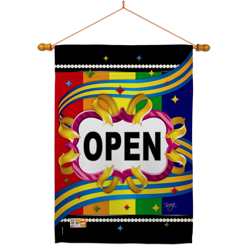 Ensemble de drapeaux ouverts en polyester 40 x 28 po