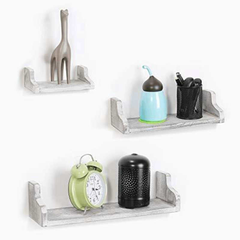 Ensemble de 3 tablettes murales Accalia Nex, Gris pâle