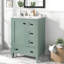 Meuble-lavabo vert clair compact avec lavabo en céramique, style moderne