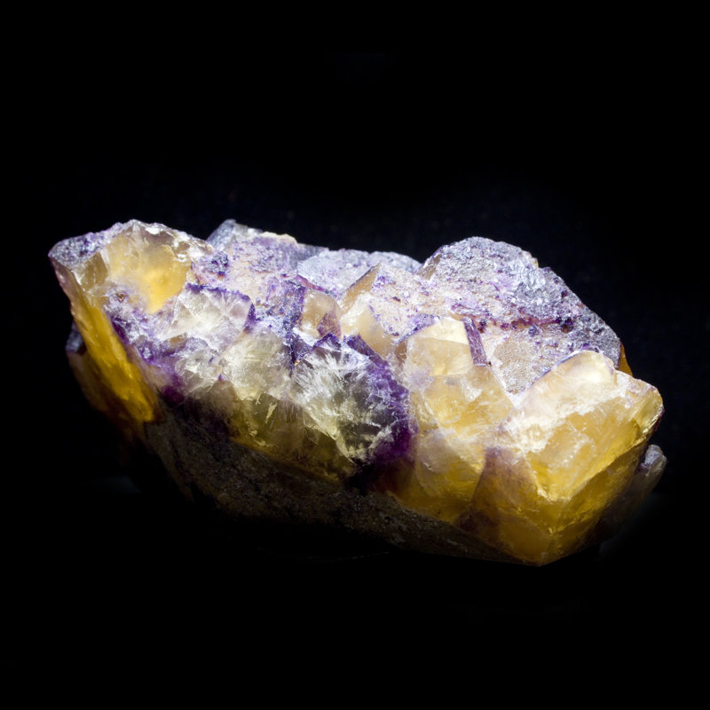 Fluorite polie jaune vif et mauve - Hardin County, Illinois