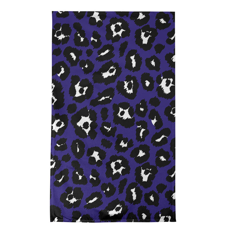 Tea Towel Kitchen Towel, Polyester, Purple/Black/White