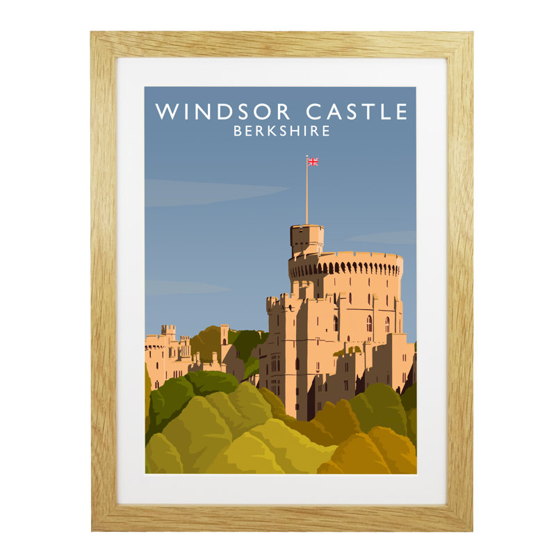 'Windsor Castle' 1 Piece Wall Art, 54 cm H x 44 cm W x 2.2 cm D, Oak Wood Frame