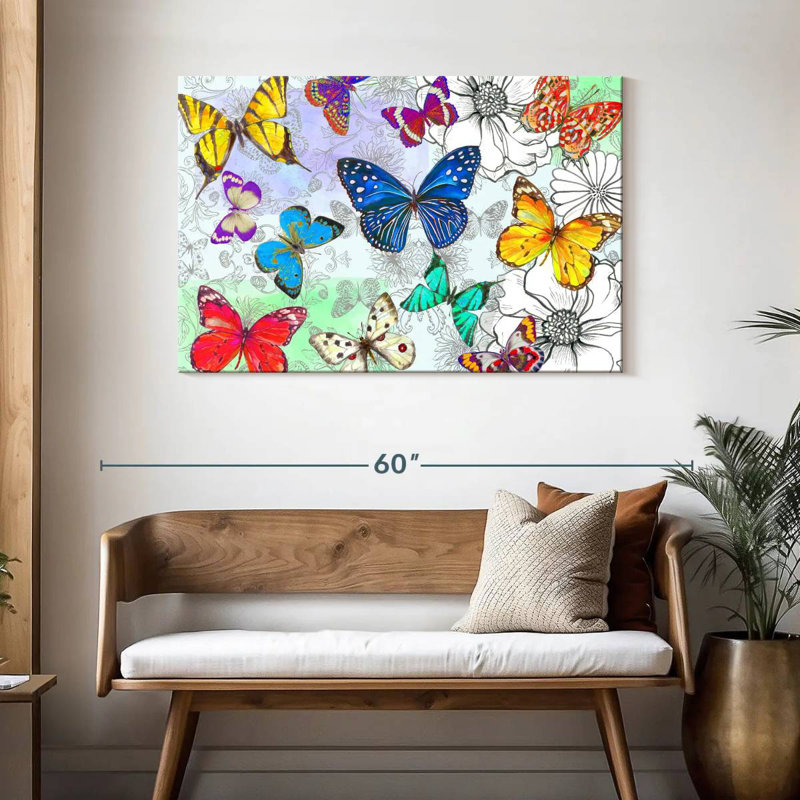Brampt Floral Butterflies, 30" H x 45" W
