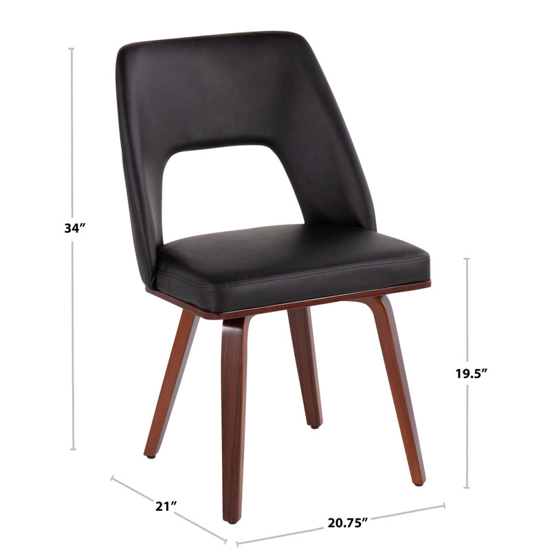 Chaise d'appoint rembourrée Pruett, Noir