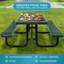 Rectangular Outdoor Picnic Table With Umbrella Hole, Outdoor Table For Patio, Backyard, Balcony-1809576666