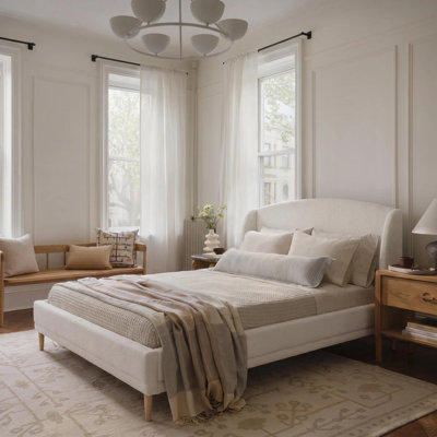 Romano Boucle Upholstered Platform Bed