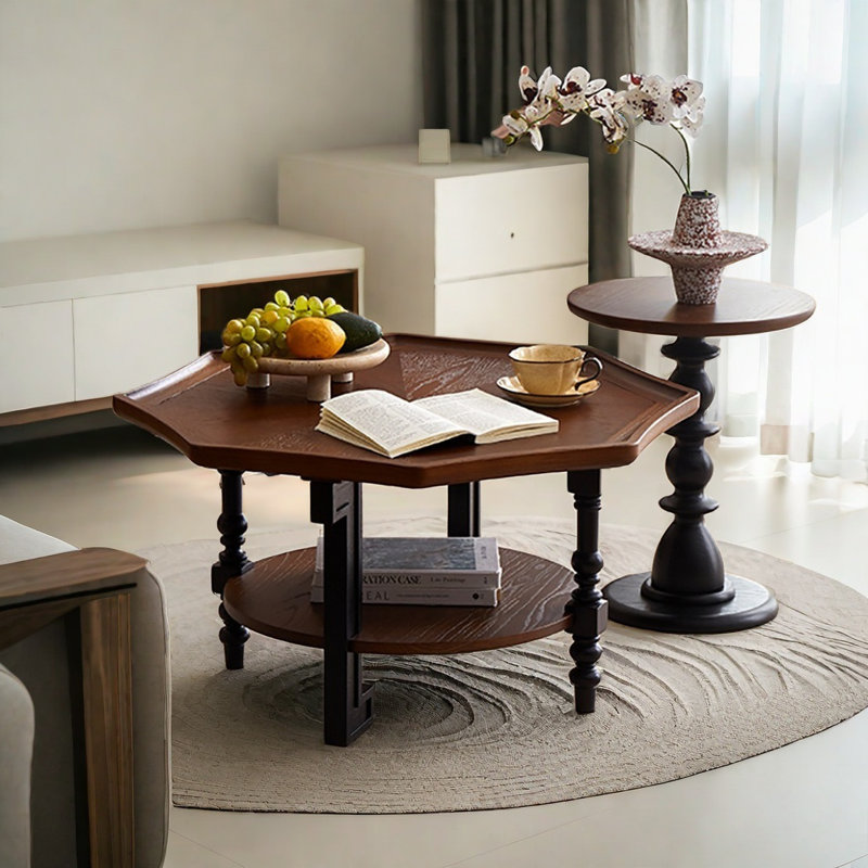 Retro light luxury high-end coffee table combinati