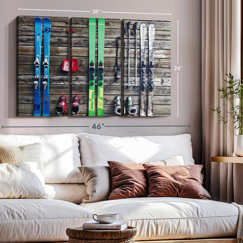«Ski Gears», 3 pièces sur toile, H 24 po x l 38 po