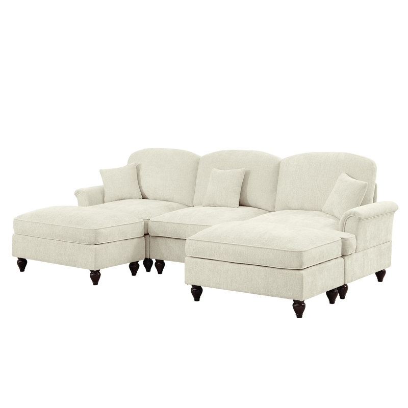 Grand canapé élégant Mid-Century, Beige