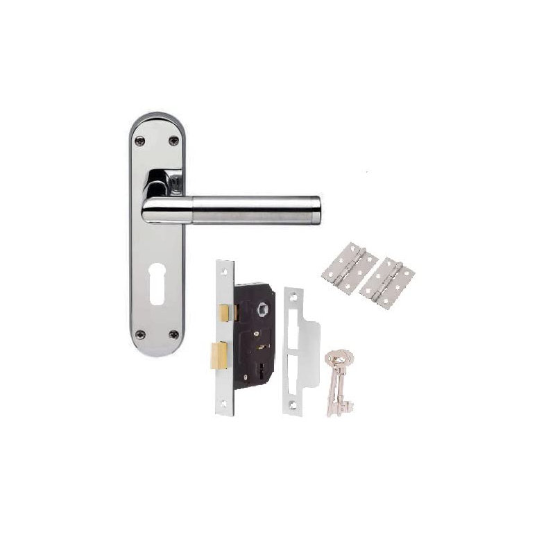  Mitred Door Handle On Backplate with 3 Lever Lock