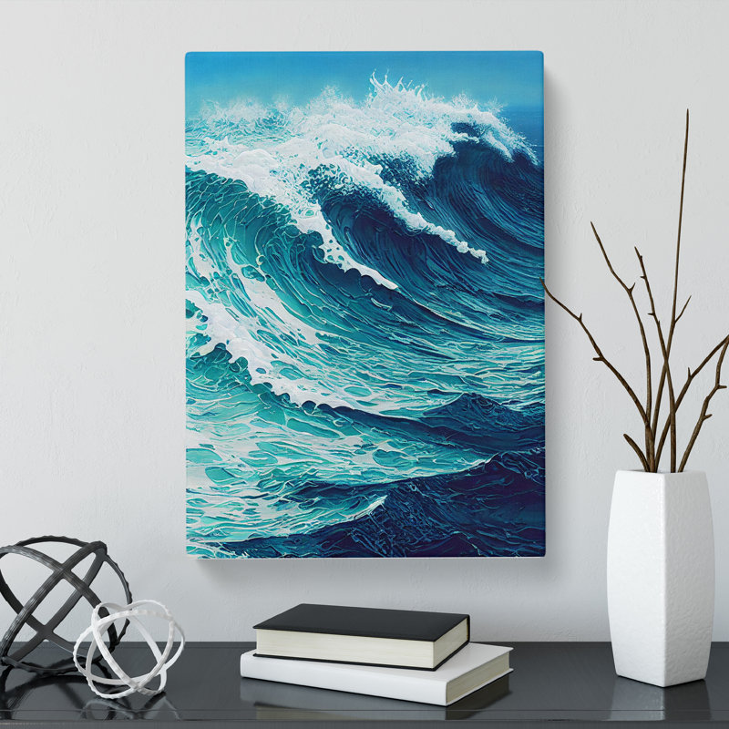 Seascape Painting Hydrodipped - Wrapped Canvas, 60cm H x 40cm W x 3cm D