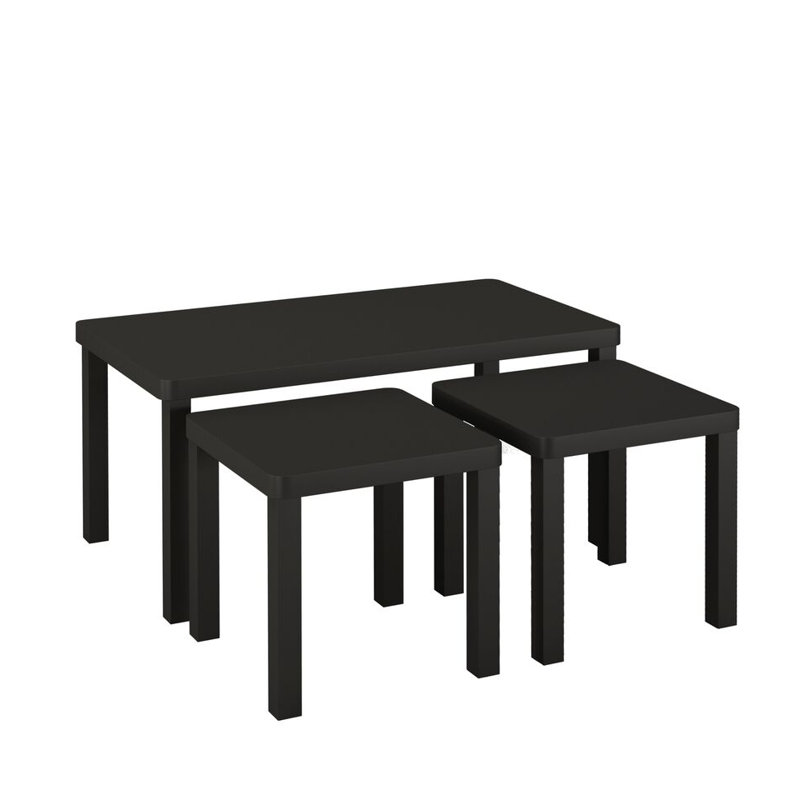 3 - Piece Living Room Table Set, Black